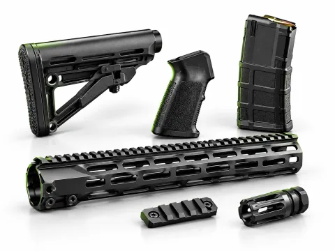 Rifle parts and accessories category illustration